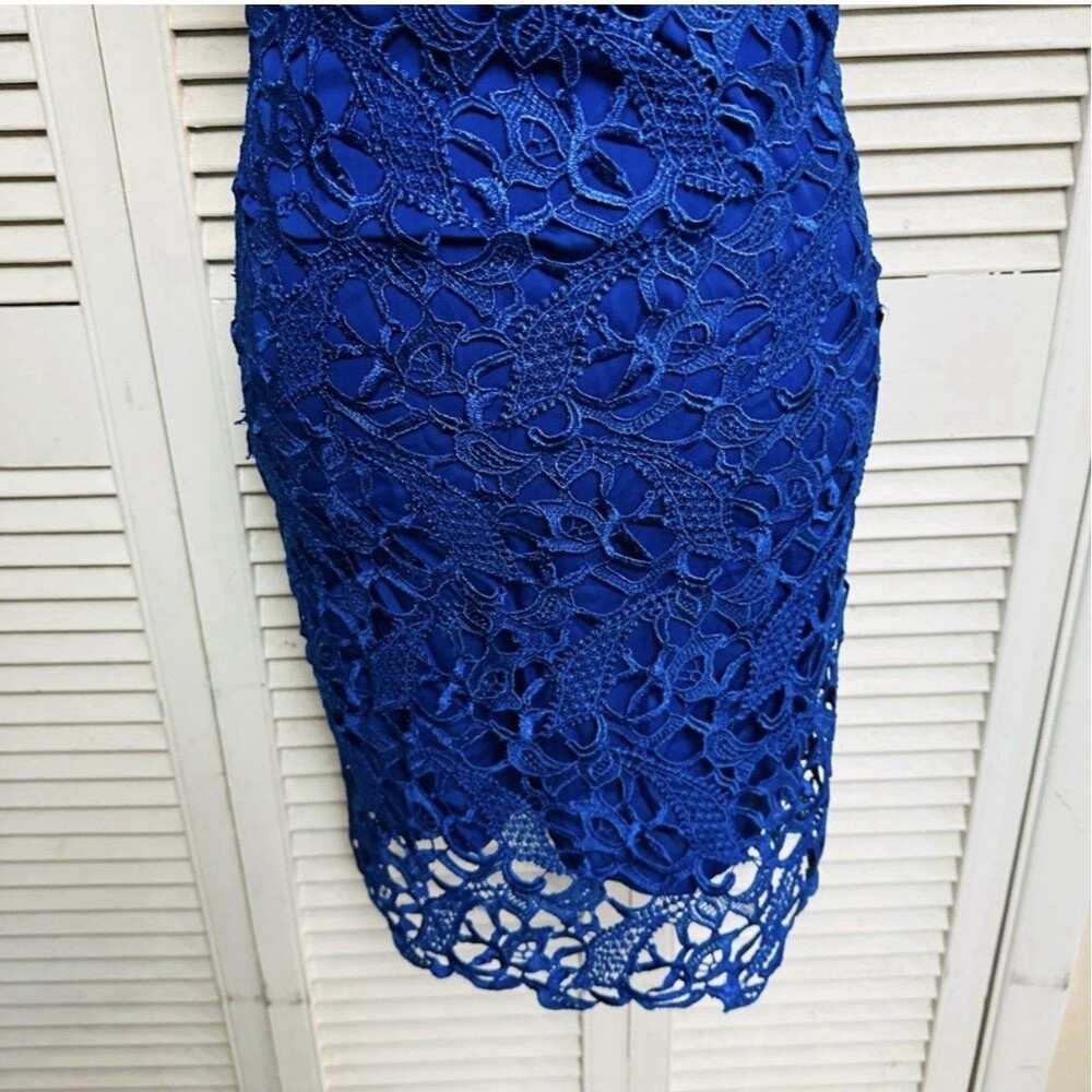 Alice+Olivia XS/2 Clover Lace Backless Dress Bodycon Silk Cocktail Formal Sexy - Picture 11 of 16